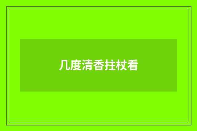 几度清香拄杖看