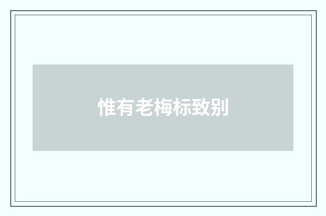 惟有老梅标致别