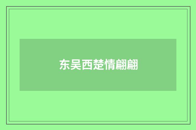 东吴西楚情翩翩