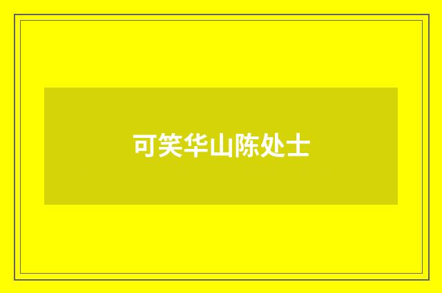 可笑华山陈处士