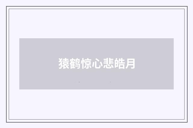 猿鹤惊心悲皓月