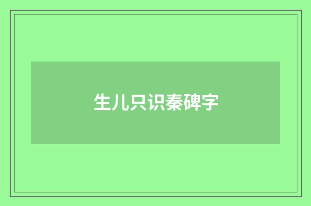 生儿只识秦碑字
