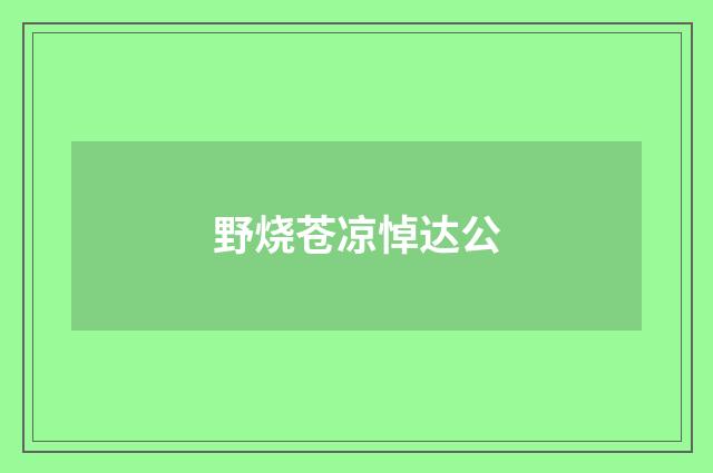 野烧苍凉悼达公