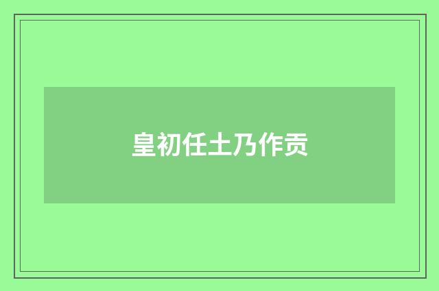 皇初任土乃作贡