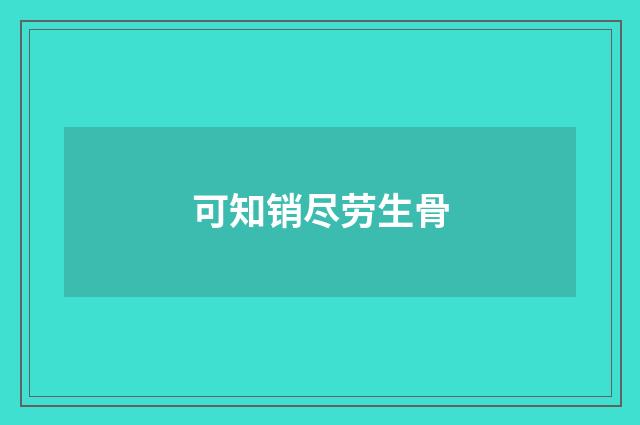 可知销尽劳生骨
