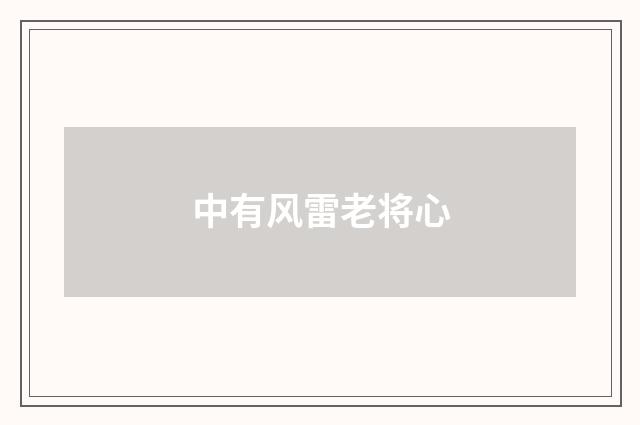 中有风雷老将心