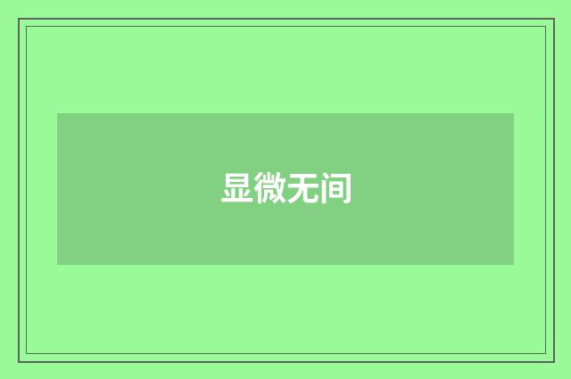 显微无间