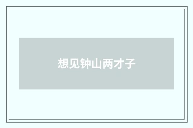 想见钟山两才子