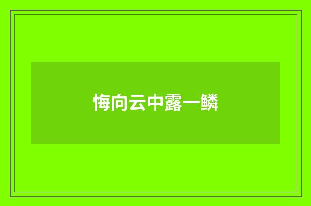 悔向云中露一鳞