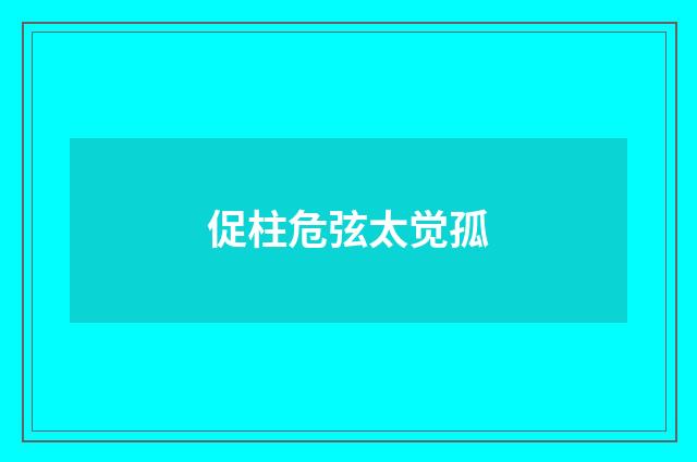 促柱危弦太觉孤