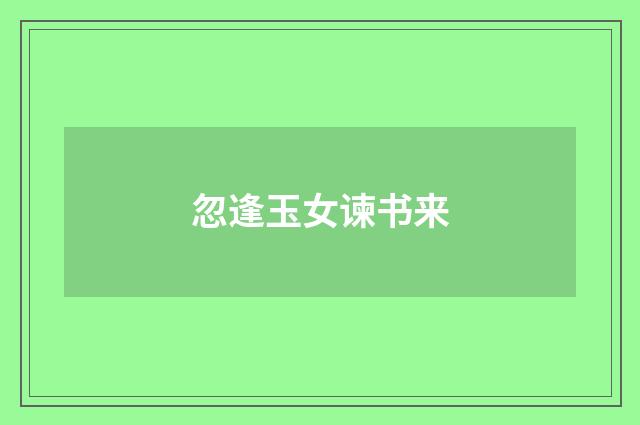 忽逢玉女谏书来