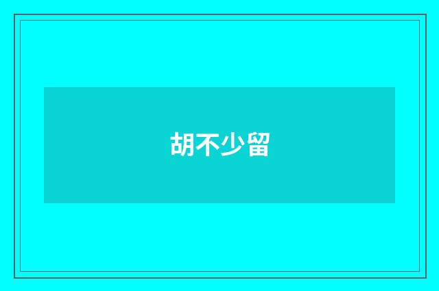 胡不少留