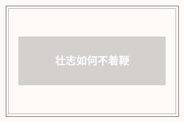 壮志如何不着鞭