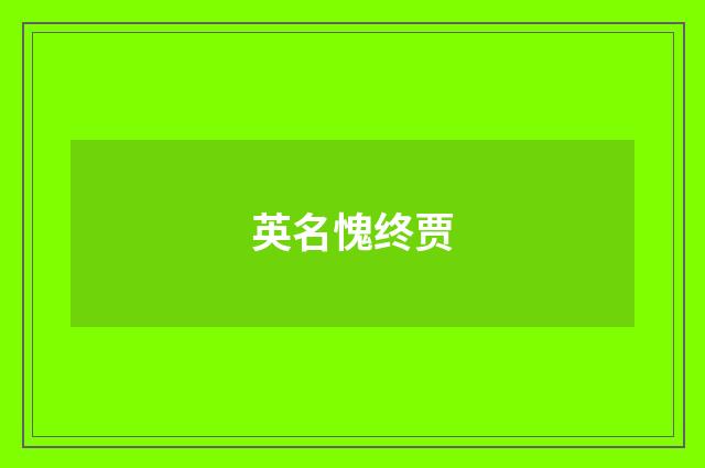 英名愧终贾