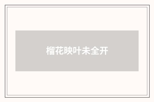 榴花映叶未全开