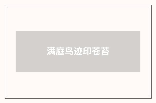 满庭鸟迹印苍苔
