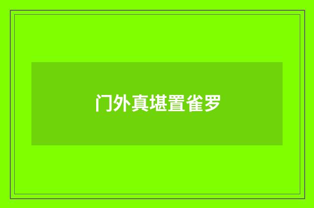 门外真堪置雀罗