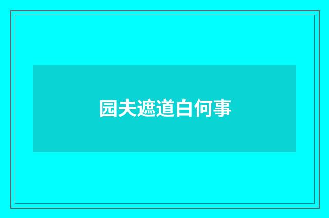 园夫遮道白何事