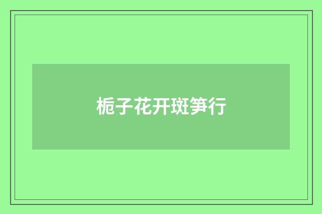 栀子花开斑笋行