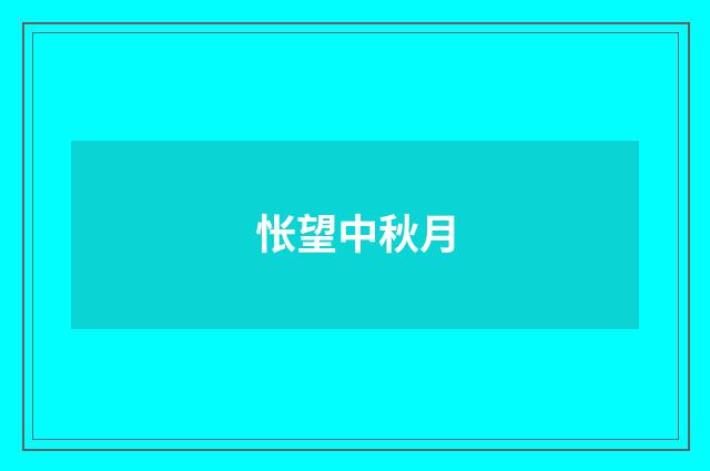 怅望中秋月