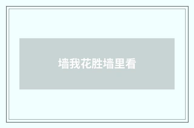 墙我花胜墙里看