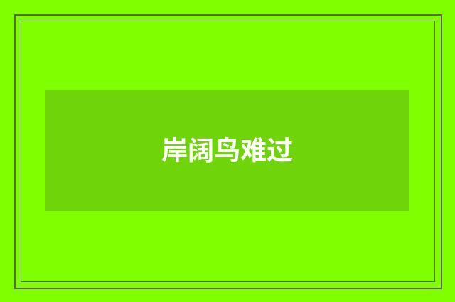 岸阔鸟难过