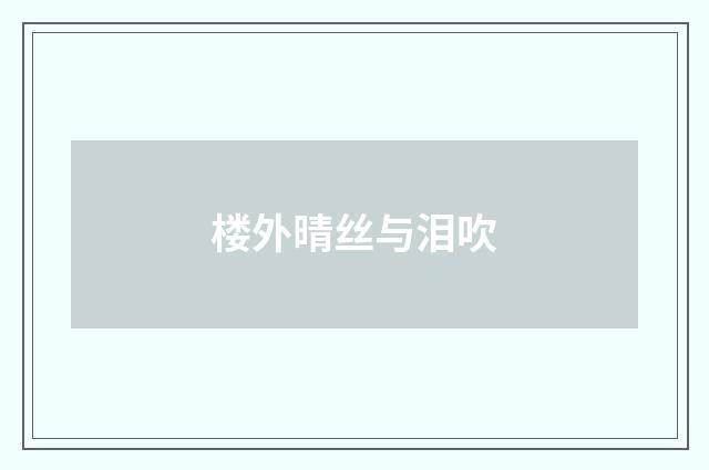 楼外晴丝与泪吹