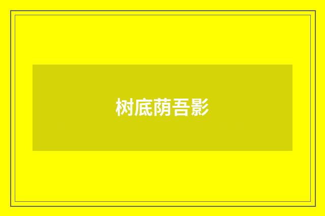 树底荫吾影