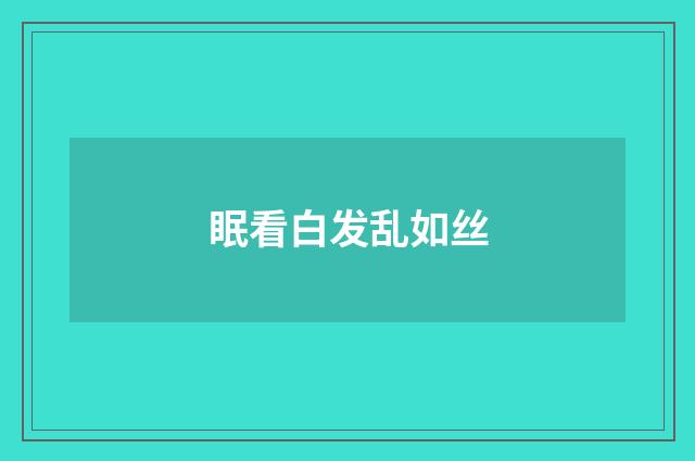 眠看白发乱如丝