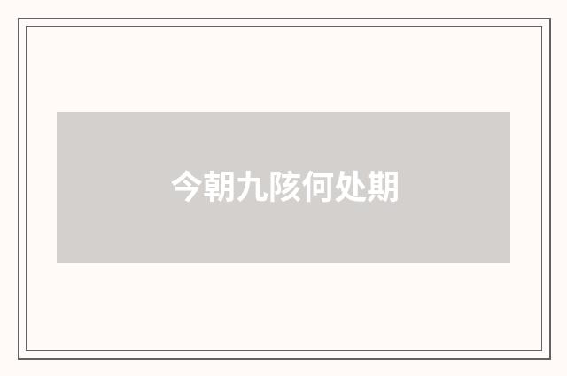 今朝九陔何处期