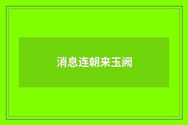 消息连朝来玉阙