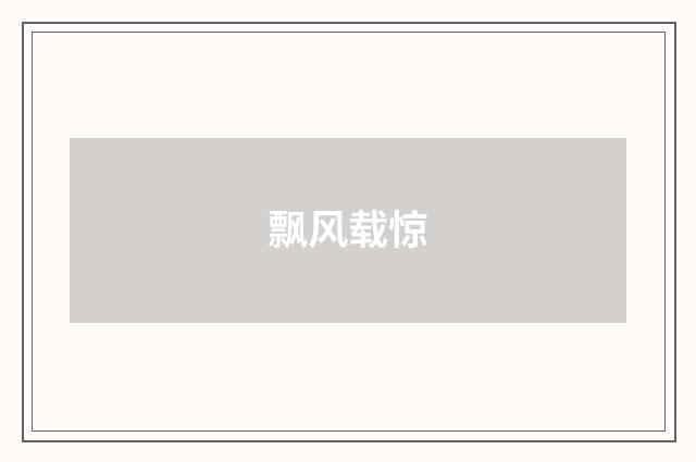 飘风载惊