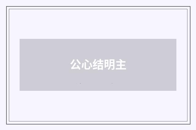 公心结明主