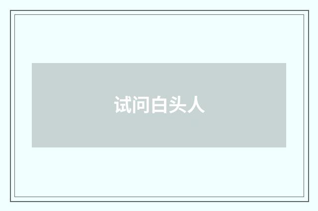 试问白头人