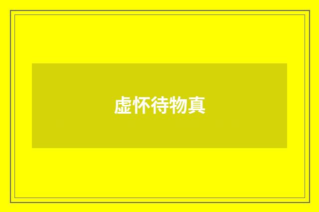 虚怀待物真