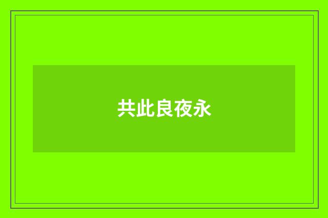 共此良夜永