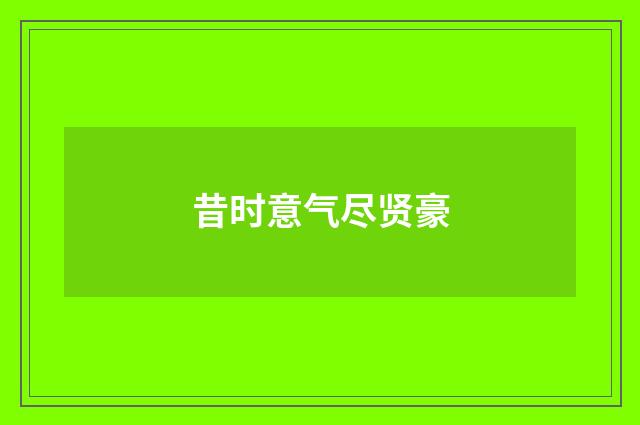 昔时意气尽贤豪