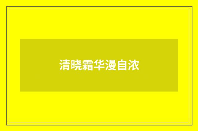 清晓霜华漫自浓