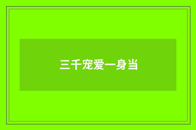 三千宠爱一身当