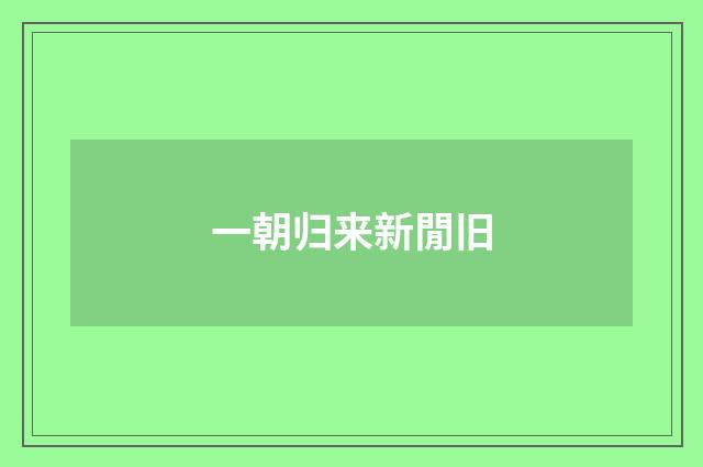 一朝归来新閒旧
