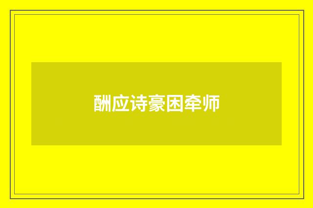 酬应诗豪困牵师