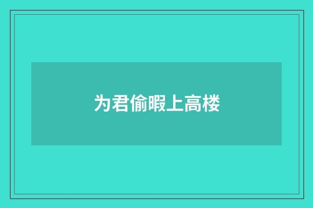 为君偷暇上高楼