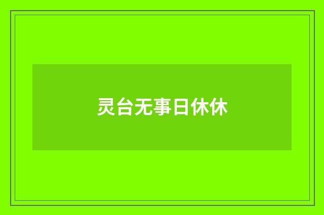 灵台无事日休休