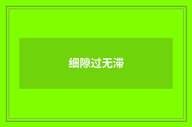 细隙过无滞