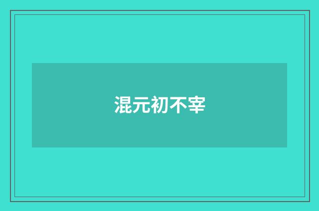 混元初不宰
