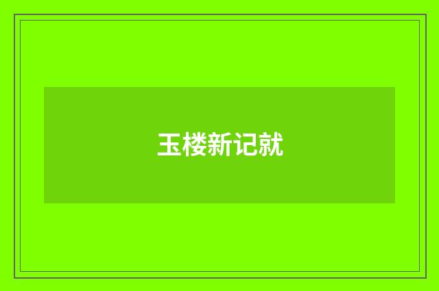 玉楼新记就
