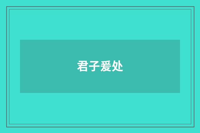 君子爰处