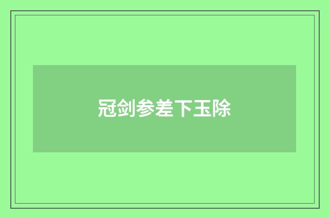 冠剑参差下玉除