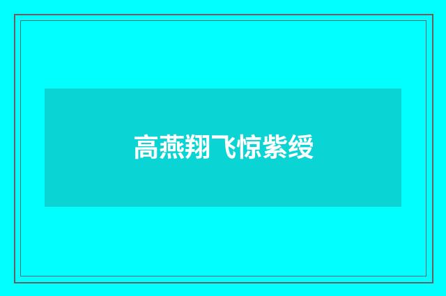 高燕翔飞惊紫绶
