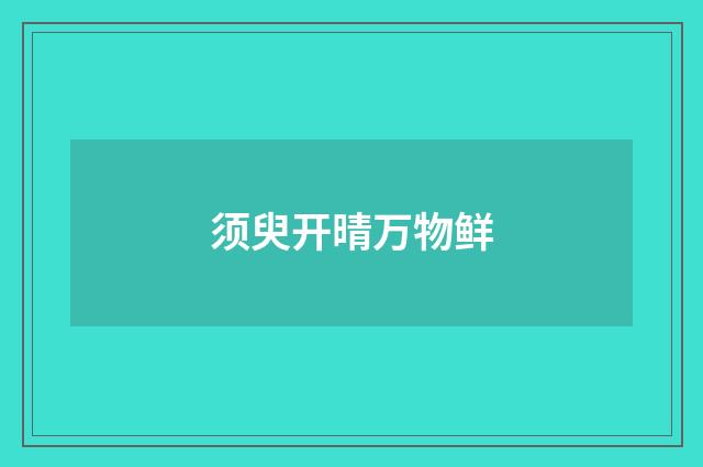 须臾开晴万物鲜